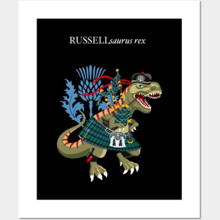 Clanosaurus Rex RUSSELLsaurus rex Russell Ancient Scotland Ireland Family Tartan Posters and Art